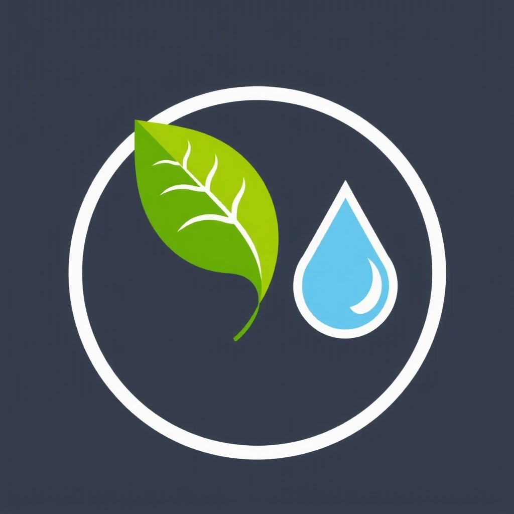 Hoja de planta y gota de agua, simbolizando salud de piel y cabello