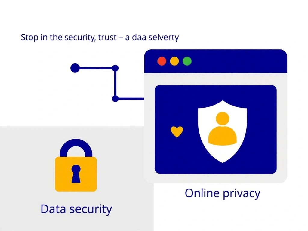 Ilustración de seguridad de datos y privacidad en línea